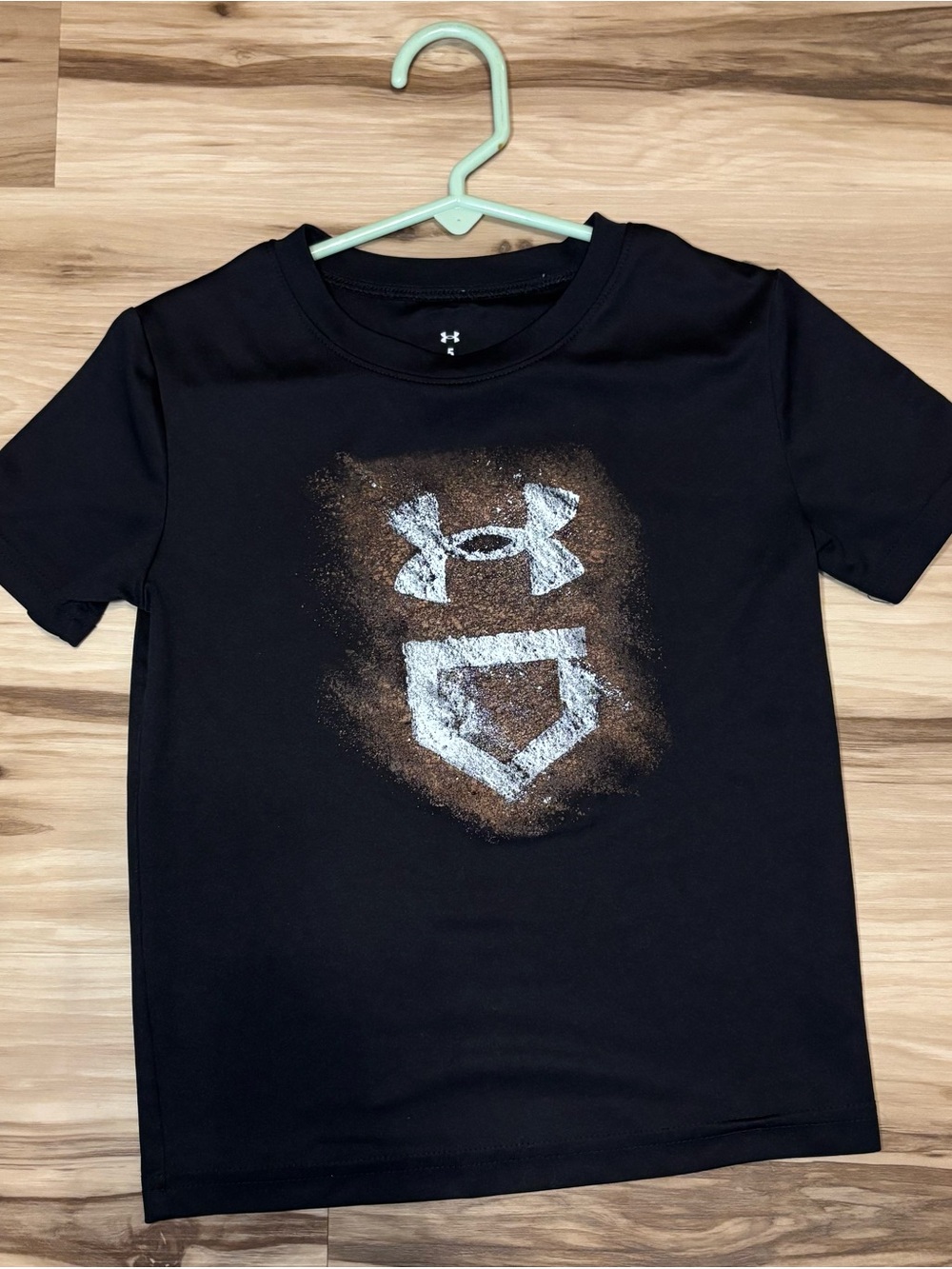 Under Armour Black Short-Sleeve Tee with White Logo Baseball theme